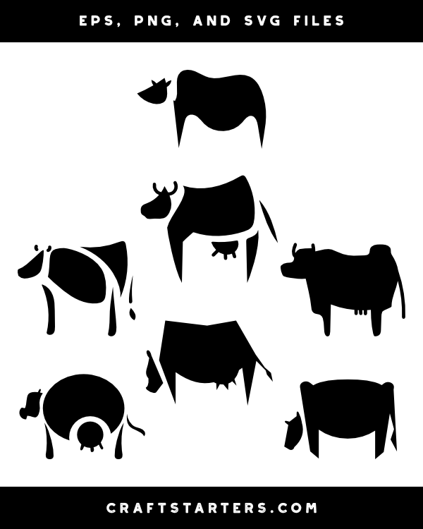 Abstract Cow Silhouette Clip Art