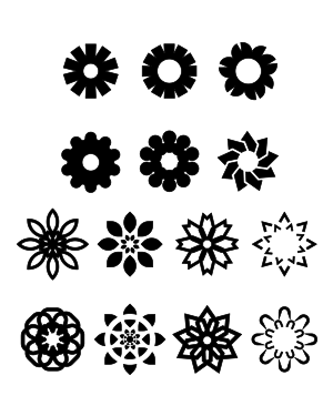 Abstract Flower Silhouette Clip Art