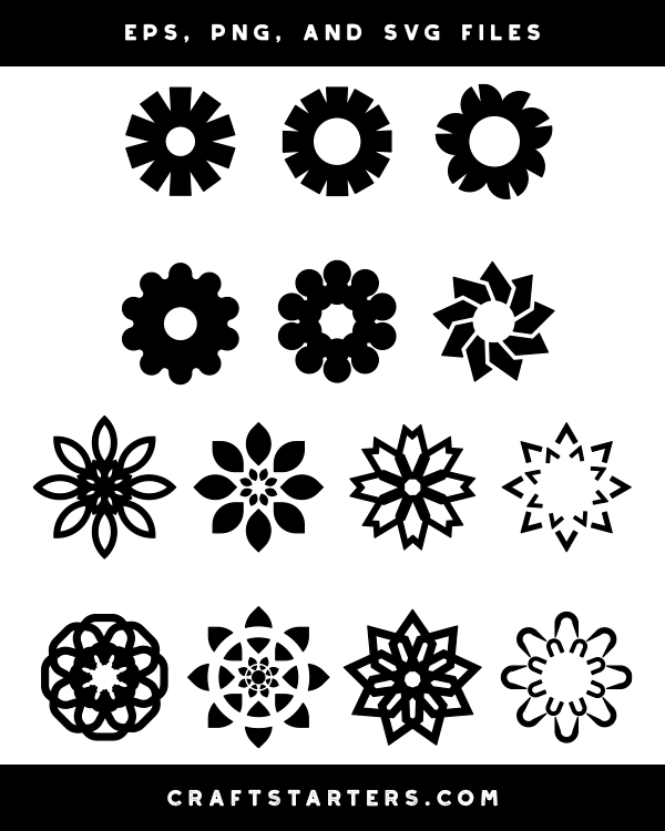 Abstract Flower Silhouette Clip Art