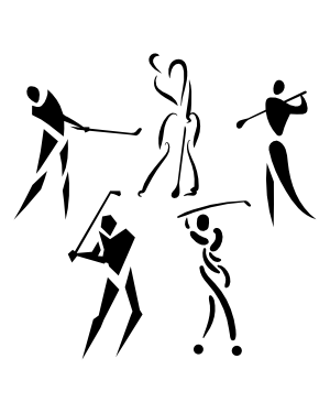 Abstract Golfer Silhouette Clip Art
