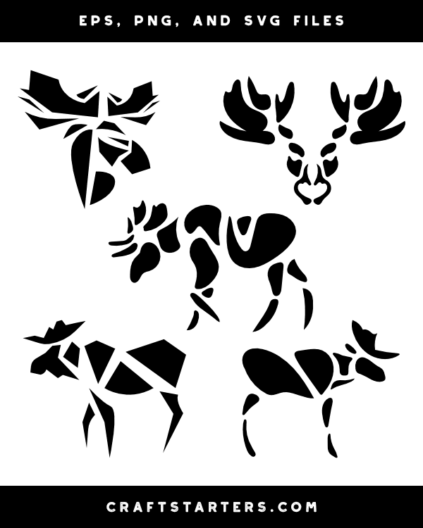 Abstract Moose Silhouette Clip Art