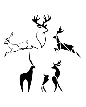 Abstract Reindeer Silhouette Clip Art