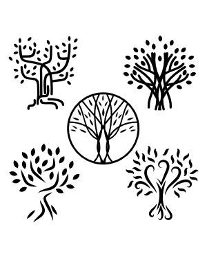 Abstract Tree of Life Silhouette Clip Art