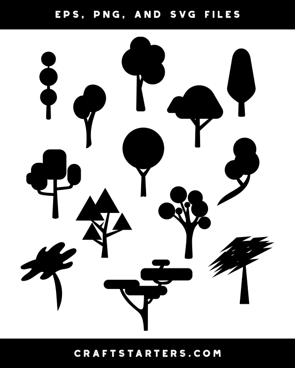 Abstract Tree Silhouette Clip Art