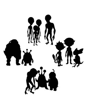 Aliens Silhouette Clip Art