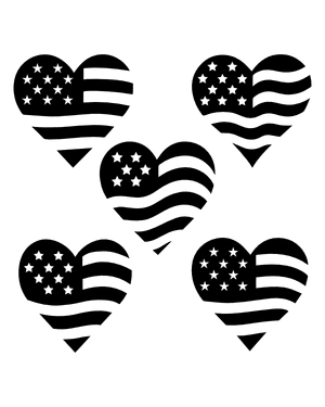 American Flag Heart Silhouette Clip Art