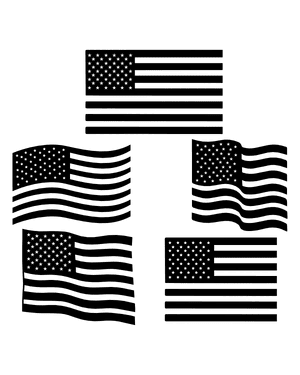 American Flag Silhouette Clip Art