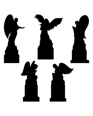 Angel Tombstone Silhouette Clip Art