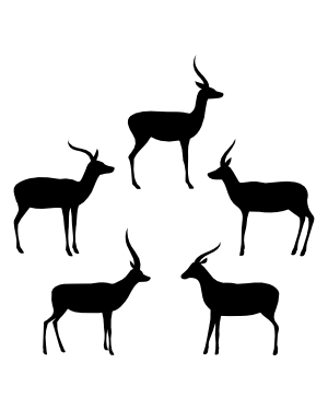 Antelope Side View Silhouette Clip Art