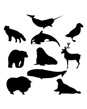 Arctic Animal Silhouette Clip Art