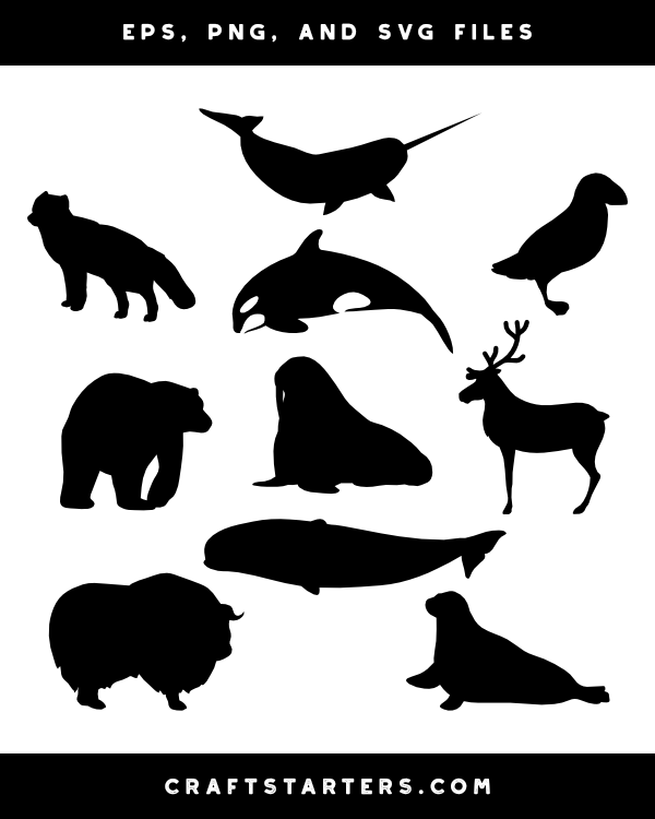 Arctic Animal Silhouette Clip Art