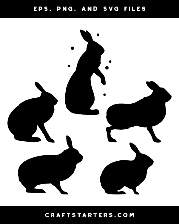 Arctic Hare Side View Silhouette Clip Art