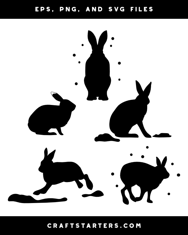 Arctic Hare Silhouette Clip Art