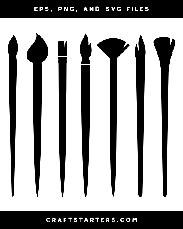 Artist Paint Brush Silhouette Clip Art