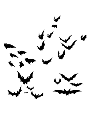 Attacking Bats Silhouette Clip Art