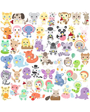 Baby Animal Digital Stamps