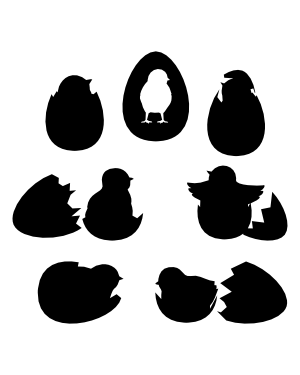 Baby Chick In Egg Silhouette Clip Art