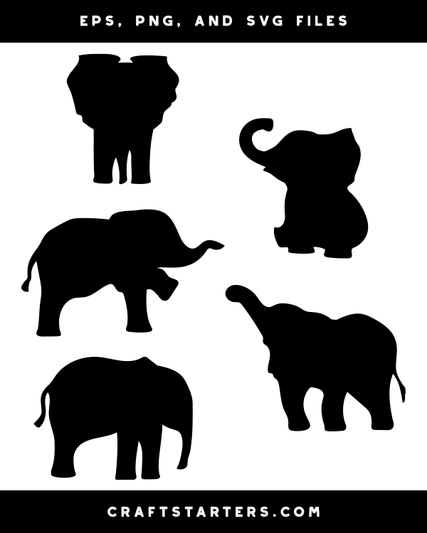 Baby Elephant Silhouette Clip Art