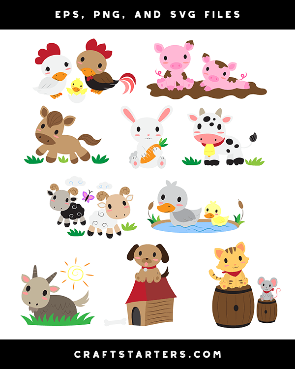 Download Cute Baby Farm Animals Clipart