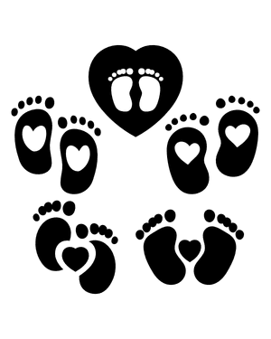 Baby Feet With Heart Silhouette Clip Art