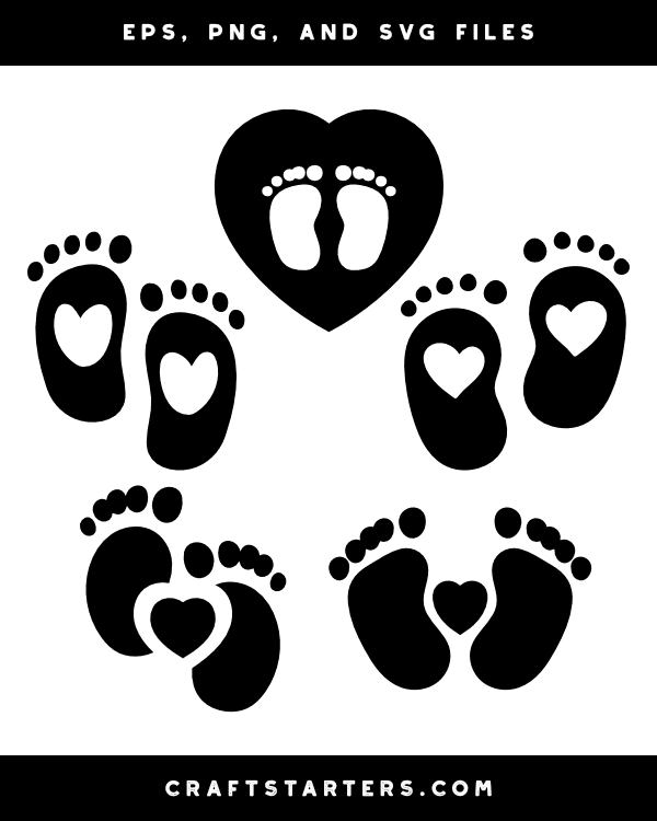 Baby Feet With Heart Silhouette Clip Art