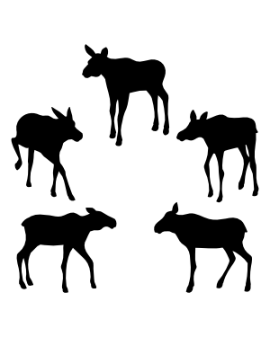Baby Moose Silhouette Clip Art