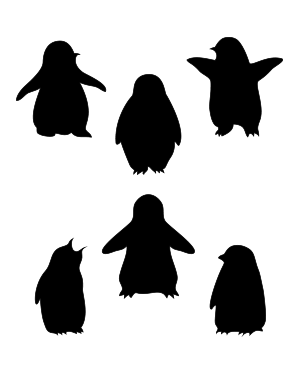 Baby Penguin Silhouette Clip Art