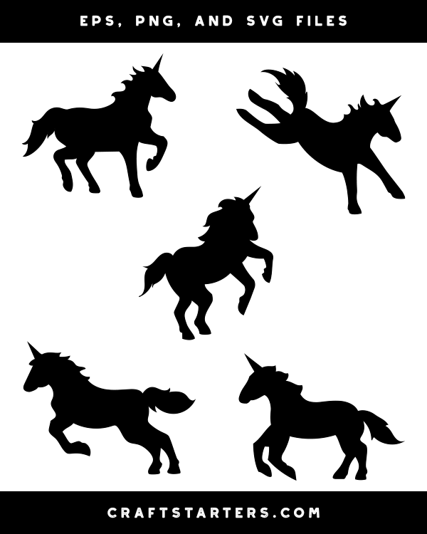 Baby Unicorn Silhouette Clip Art