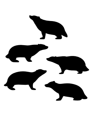 Badger Side View Silhouette Clip Art