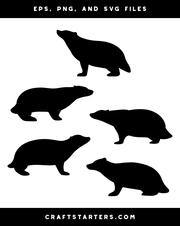 Badger Side View Silhouette Clip Art
