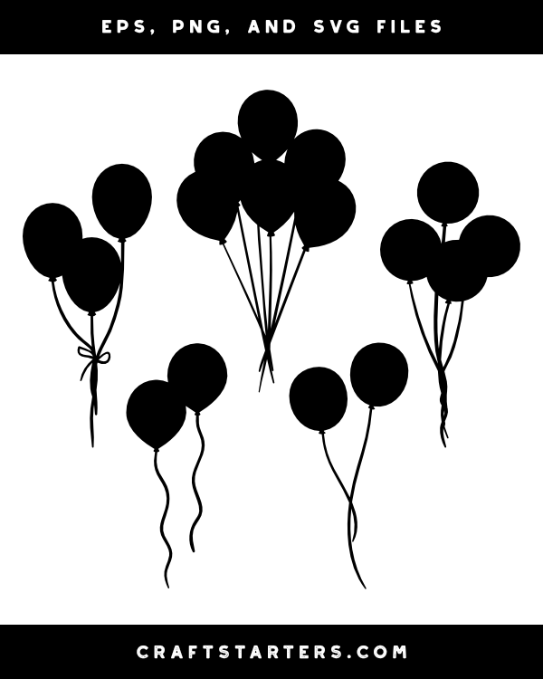 Anemoon vis Brawl Verhoogd Balloons Silhouette Clip Art