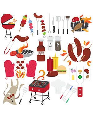Barbecue Supplies Digital Stamps