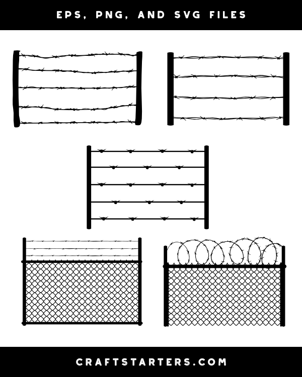 Barbed Wire Fence Silhouette Clip Art
