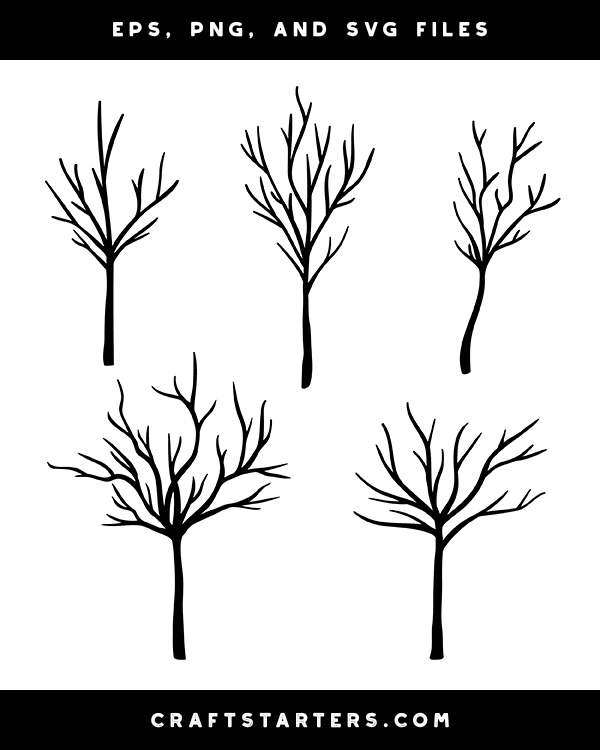 bare tree black and white clipart