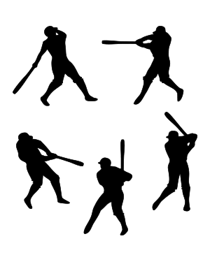 Baseball Batter Silhouette Clip Art