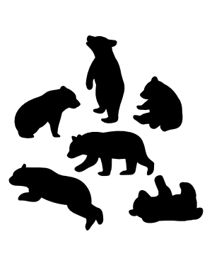 Bear Cub Silhouette Clip Art