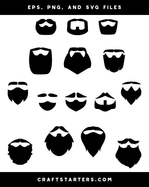 Beard And Mustache Silhouette Clip Art