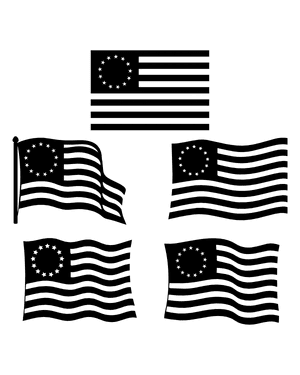 Betsy Ross Flag Silhouette Clip Art