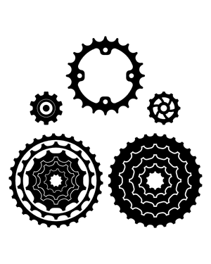 Bicycle Gear Silhouette Clip Art