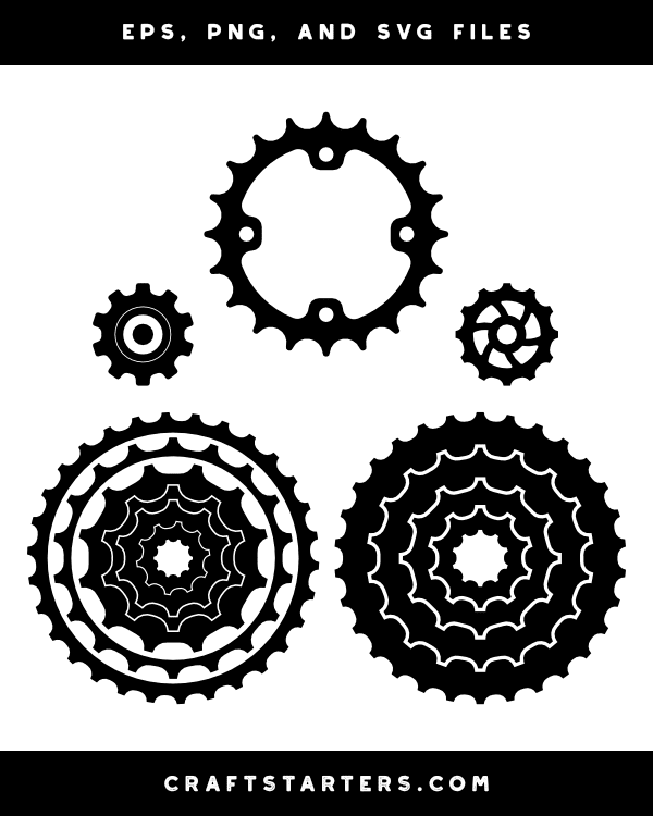 Bicycle Gear Silhouette Clip Art