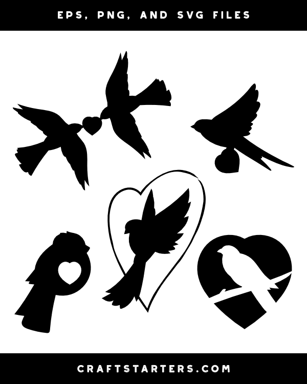 Bird Heart Silhouette Clip Art