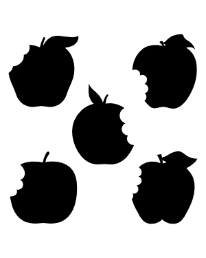 Bitten Apple Silhouette Clip Art