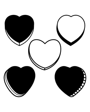 Blank Candy Heart Silhouette Clip Art