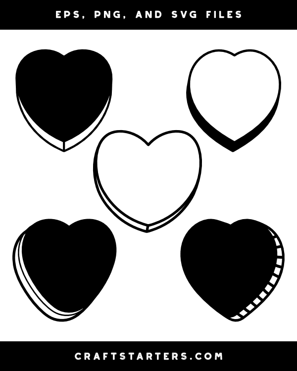 Blank Candy Heart Silhouette Clip Art