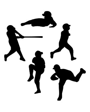 Boy Baseball Player Silhouette Clip Art