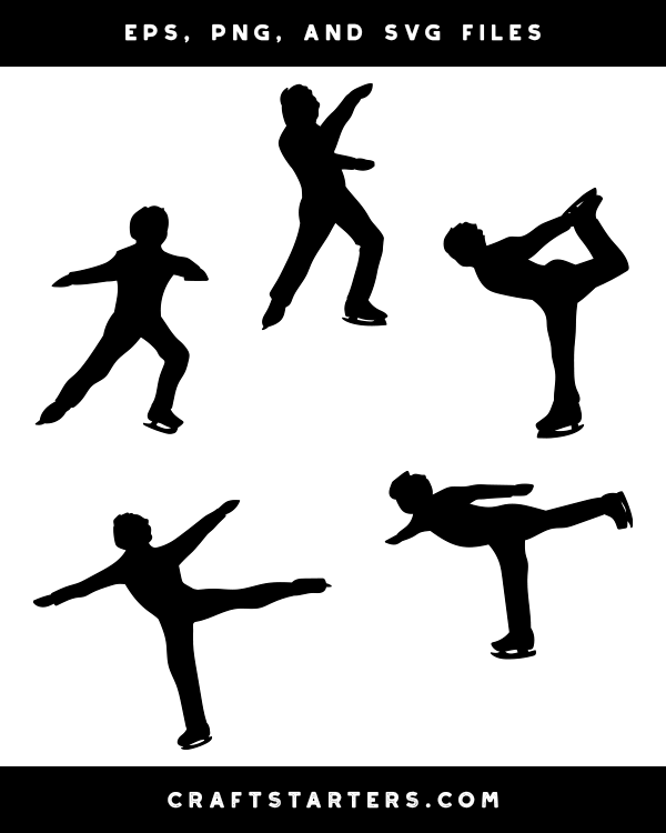 Boy Figure Skater Silhouette Clip Art