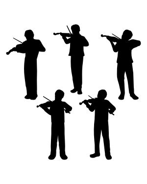 Boy Violinist Silhouette Clip Art