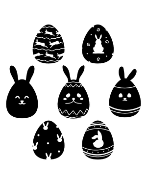 Bunny Easter Egg Silhouette Clip Art