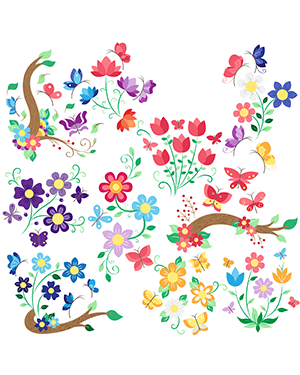 Butterfly and Flower Clip Art