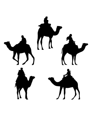 Camel and Rider Silhouette Clip Art